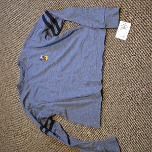 Disney mickey mouse embroidered long sleeved crew tee t shirt